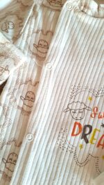 Kuzu Baskılı Bereli Tulum Beyaz - Görsel 2