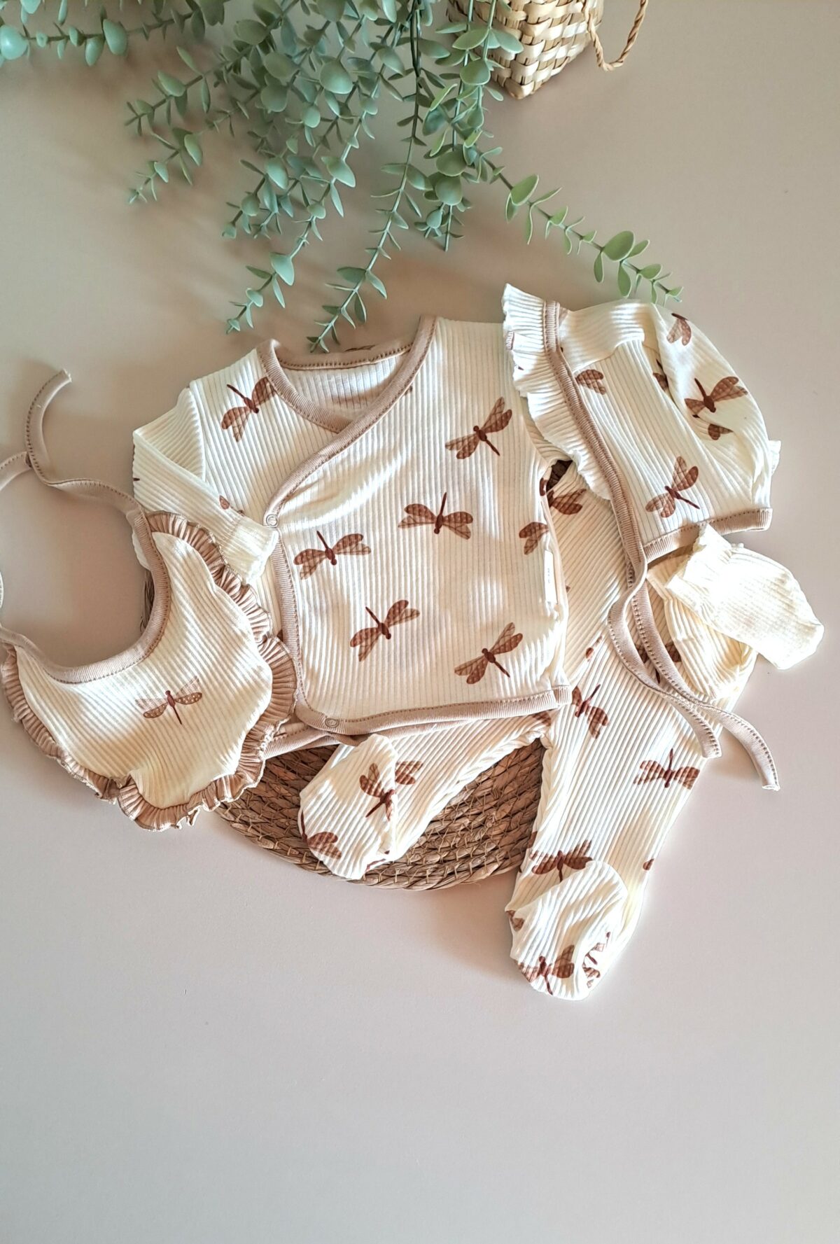 Kız Bebek Kelebekli 5li Takım - Görsel 1