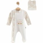 Kuzu Baskılı Bereli Tulum Beyaz - Görsel 6