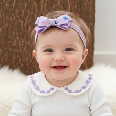 Mor Kurdale Saç Bandı-Bebek