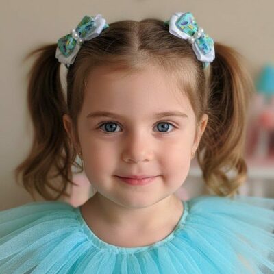 Beyaz Turkuaz İncili Lastik Toka