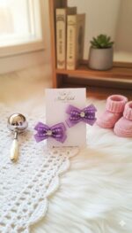 Mor Parıltılı Tül Toka 2'li Set