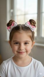 Pembe Beyaz Parıltılı Lastik Toka