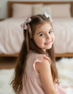 Kahve İncili Uzun Kurdaleli  Model 2li Klips Toka - Görsel 2