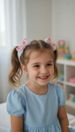 Pembe Beyaz Parıltılı Lastik Toka - Görsel 2