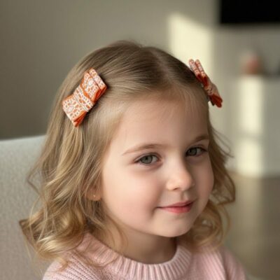 Turuncu Dantel Model 2li Klips Toka