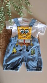 Unisex Sünger Bob Kot Salopet Takım - Görsel 2