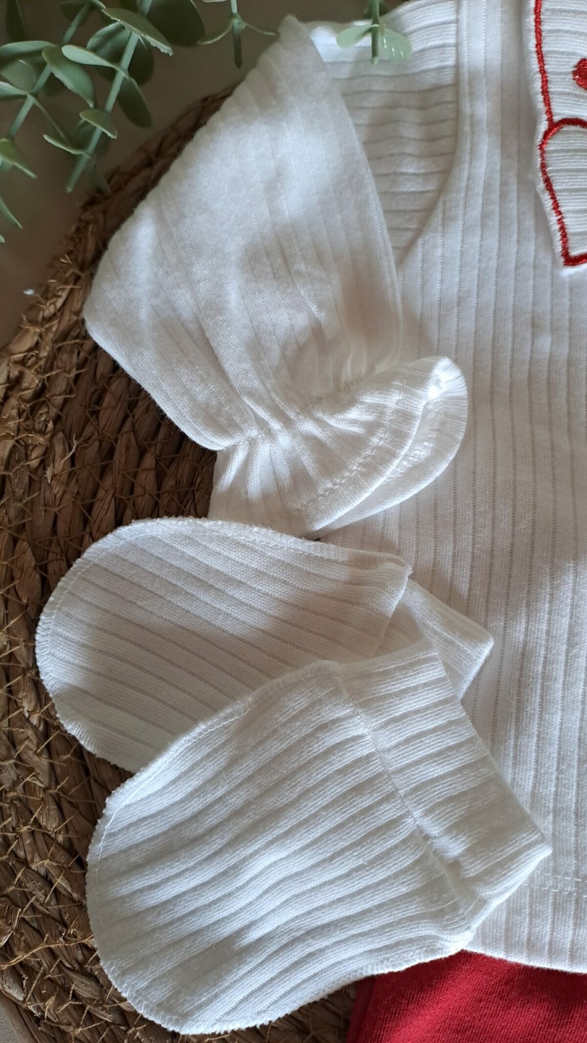 Kalp Nakışlı Yenidoğan Kız Bebe 5li Set - Görsel 4