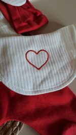 Kalp Nakışlı Yenidoğan Kız Bebe 5li Set - Görsel 5