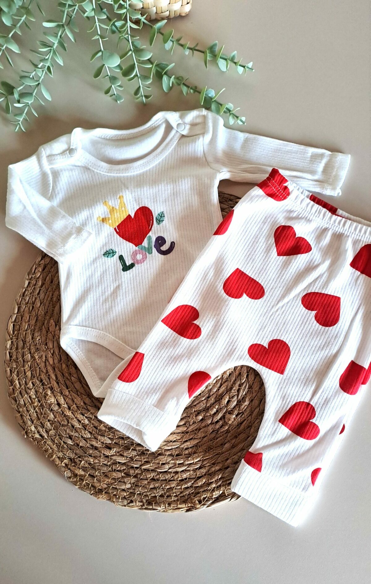 Kalp Baskılı İkili Takım - Görsel 1