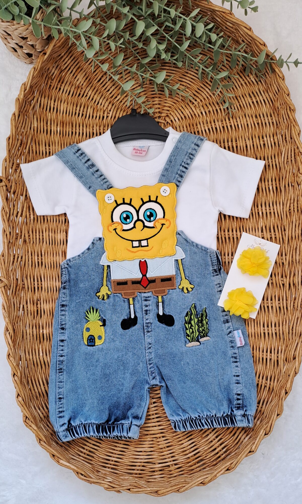 Unisex Sünger Bob Kot Salopet Takım - Görsel 2