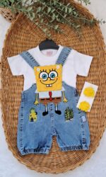 Unisex Sünger Bob Kot Salopet Takım - Görsel 2