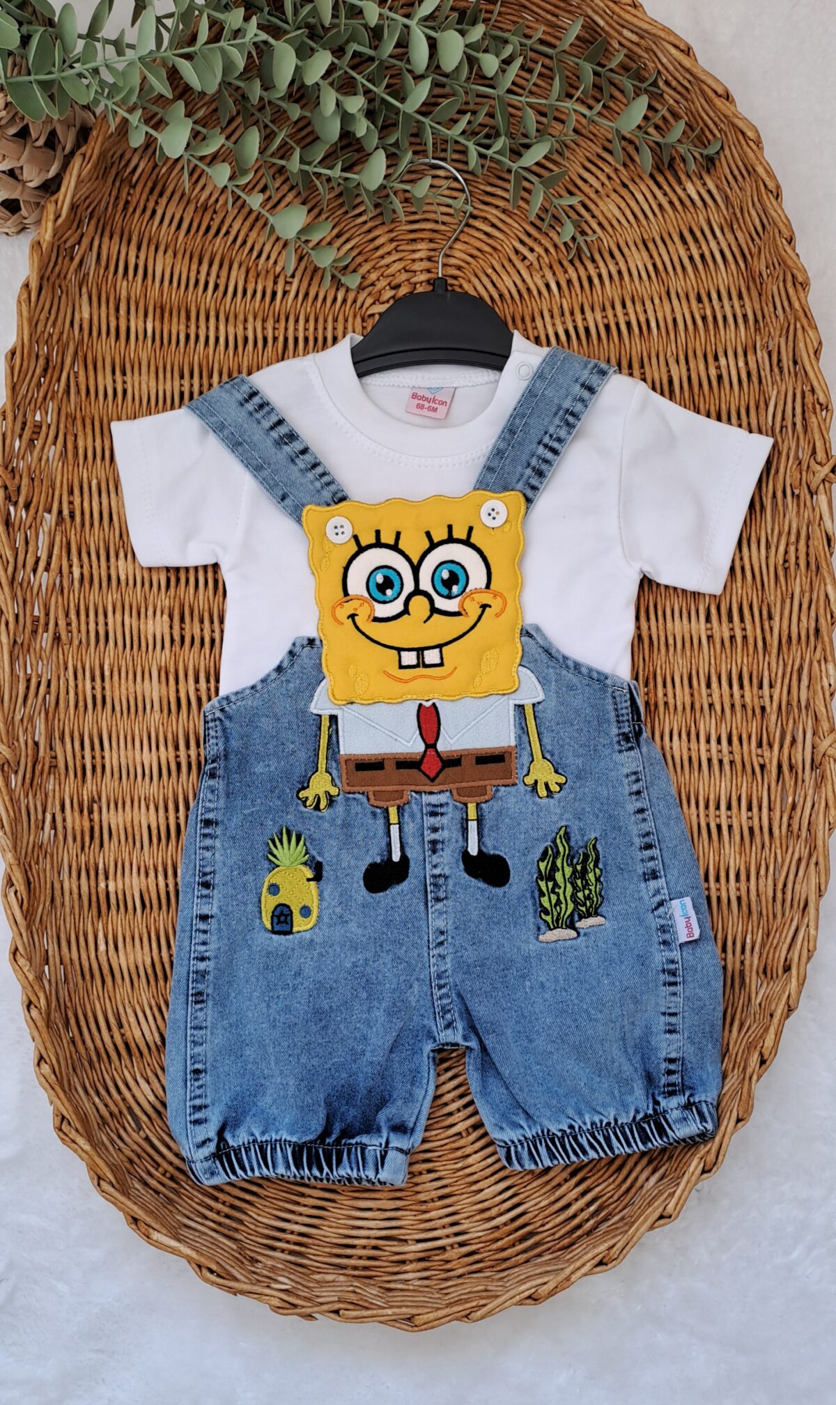 Unisex Sünger Bob Kot Salopet Takım - Görsel 4