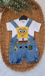 Unisex Sünger Bob Kot Salopet Takım - Görsel 4