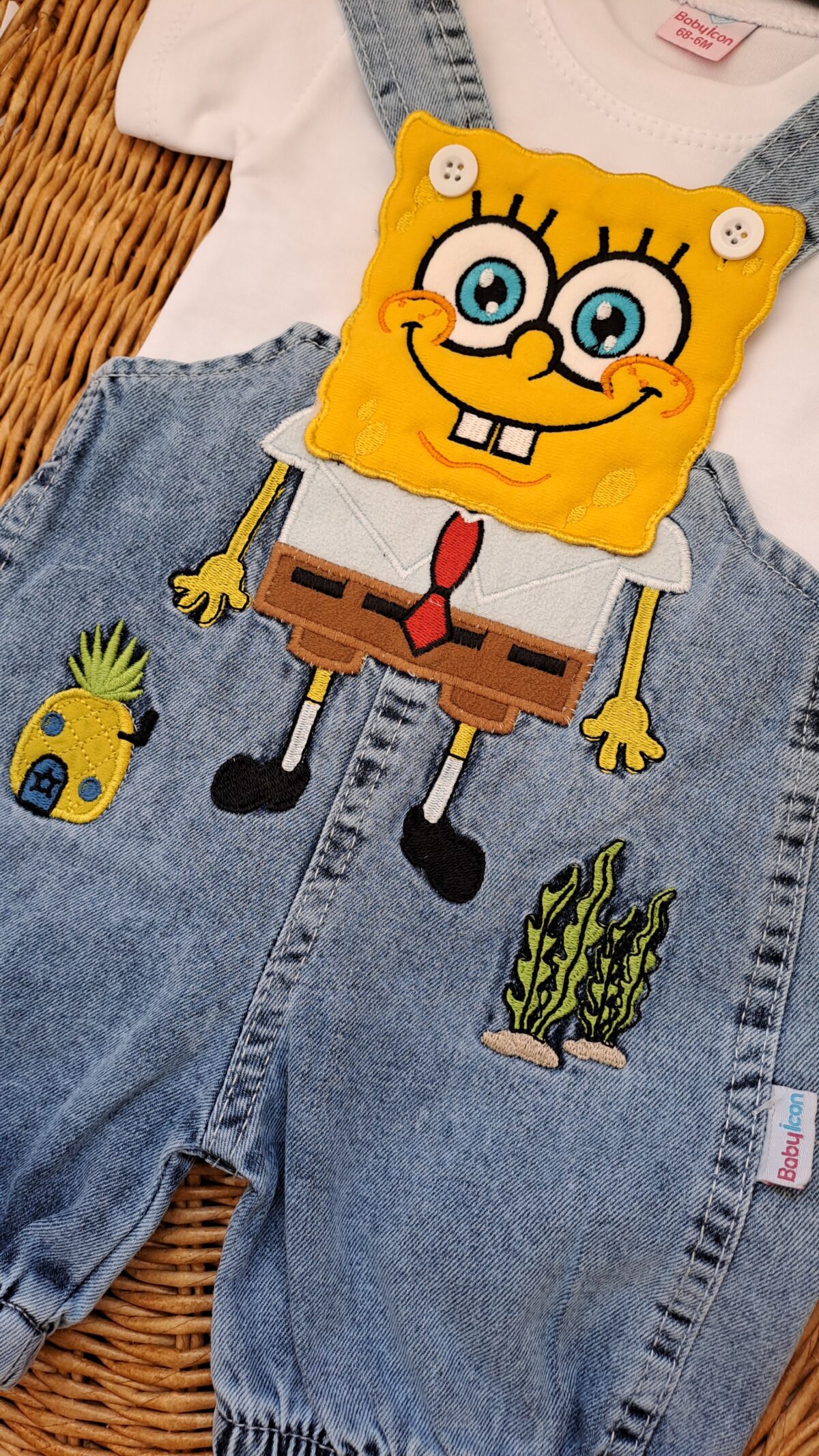 Unisex Sünger Bob Kot Salopet Takım - Görsel 6