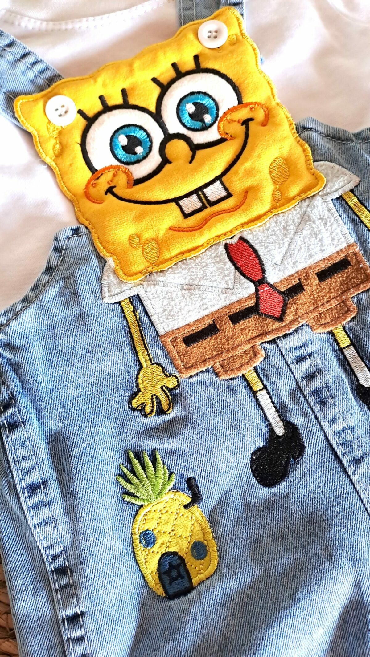 Unisex Sünger Bob Kot Salopet Takım - Görsel 3