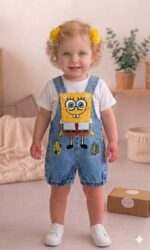 Unisex Sünger Bob Kot Salopet Takım
