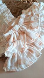 Müslin Fırfır Etekli Düğmeli %100 Pamuk Fisto Bluz 2li Takım - Görsel 4