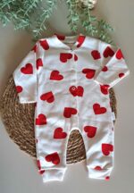 Kalp Desenli Kız Tulum