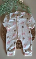 Tavşan Desenli Kız Bebe Tulum