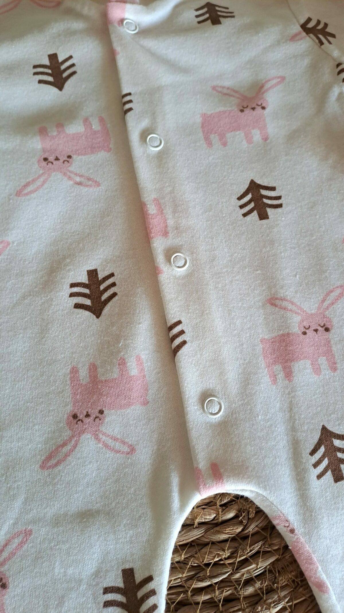 Tavşan Desenli Kız Bebe Tulum - Görsel 3