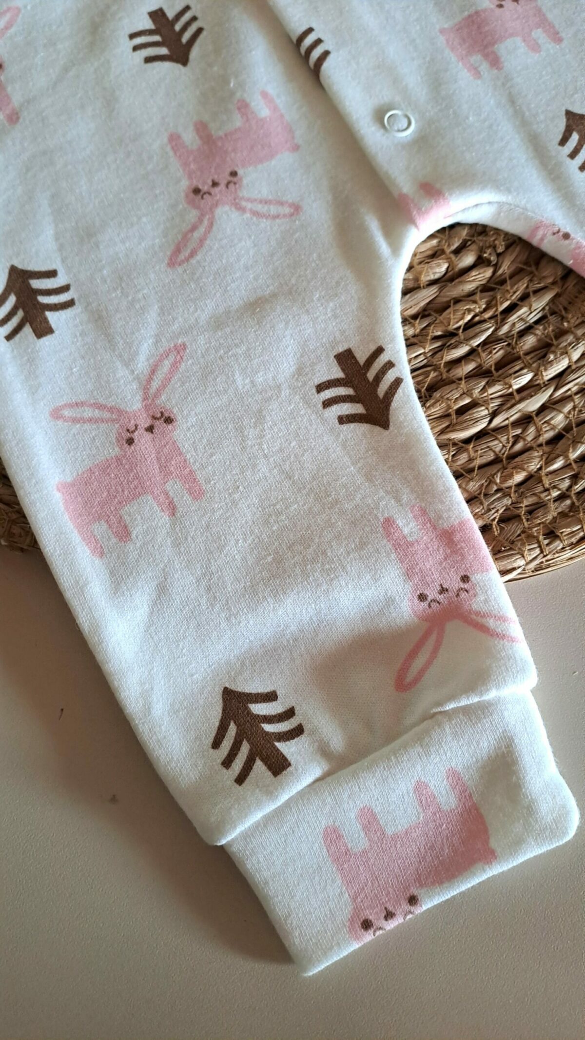 Tavşan Desenli Kız Bebe Tulum - Görsel 4