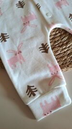 Tavşan Desenli Kız Bebe Tulum - Görsel 4