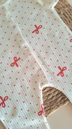 Fiyonklu Kırmızı Kız Bebek Tulum - Görsel 5