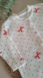 Fiyonklu Kırmızı Kız Bebek Tulum - Görsel 4