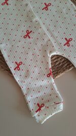 Fiyonklu Kırmızı Kız Bebek Tulum - Görsel 3