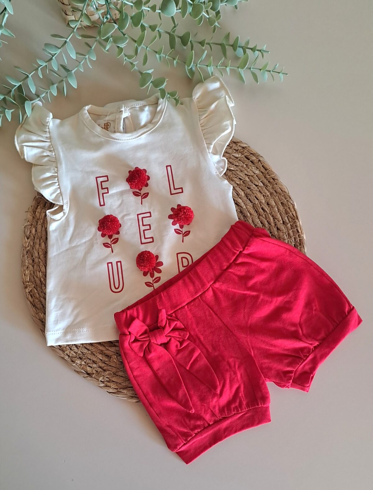 Baskılı Ponponlu Kız Takım - Görsel 1