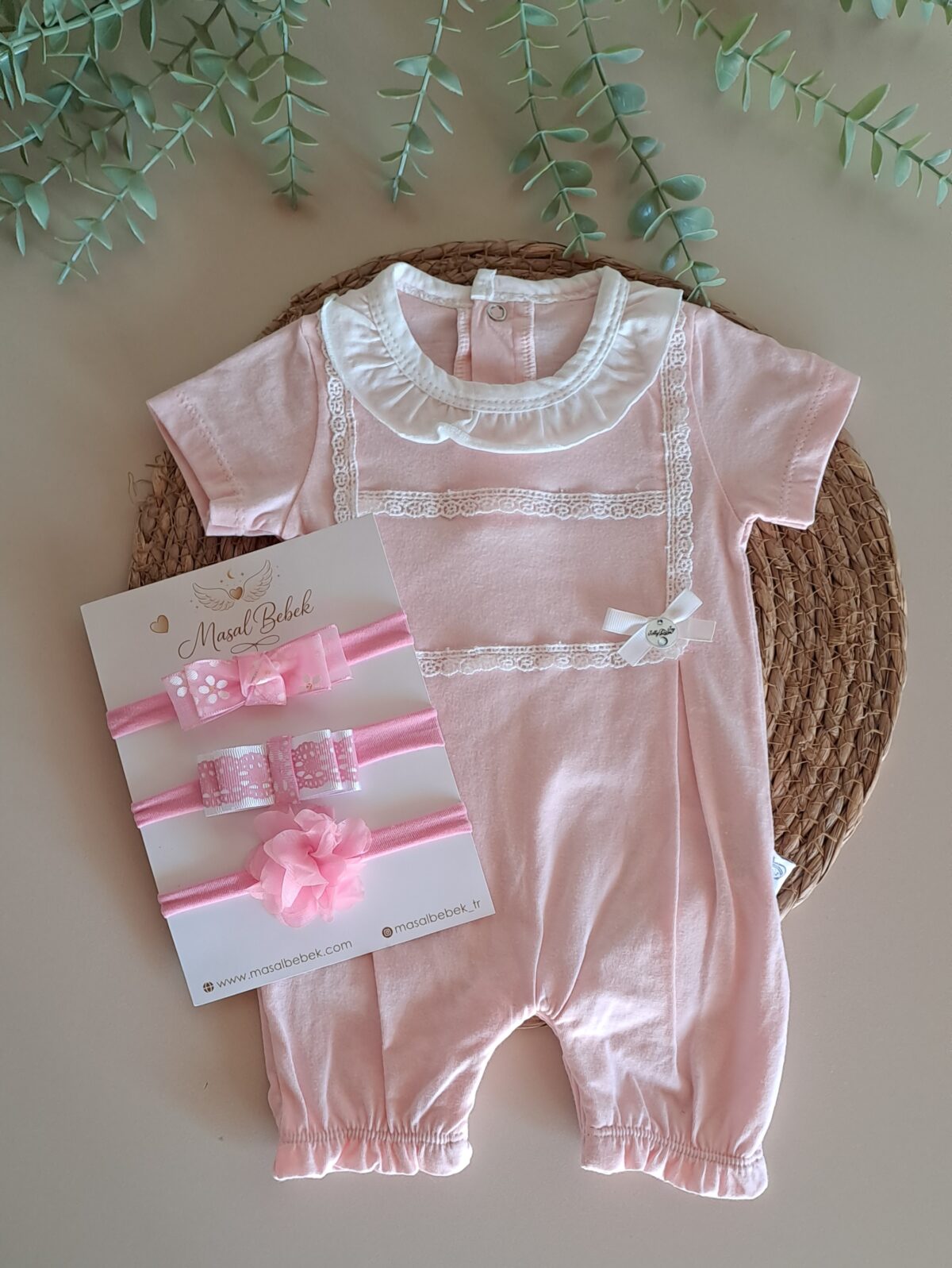 Fisto Detaylı %100 Pamuk Kız Bebek Tulum - Görsel 2