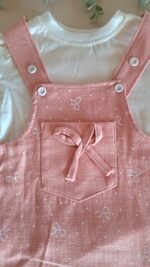 Fiyonk Detaylı Kız Bebek Salopet - Görsel 5