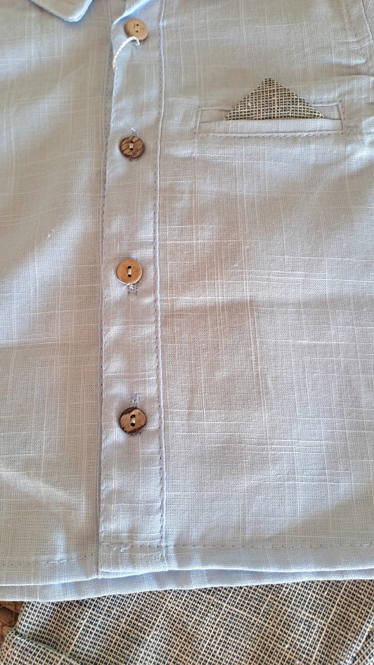 Mendil Detaylı %100 Pamuk Gömlek ve Jogger Pantalonlu 2li Takım - Görsel 4