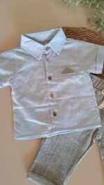 Mendil Detaylı %100 Pamuk Gömlek ve Jogger Pantalonlu 2li Takım - Görsel 6