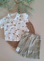 Palmiye Detaylı %100 Pamuk 2li Takım