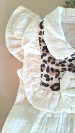 Leopar Desenli Müslin Organik 2li Kız Takım - Görsel 5