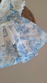 Mavi Dijital Baskı %100 Pamuk Vual Gömlekli Elbise - Görsel 7