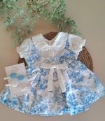 Mavi Dijital Baskı %100 Pamuk Vual Gömlekli Elbise - Görsel 9