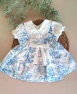 Mavi Dijital Baskı %100 Pamuk Vual Gömlekli Elbise - Görsel 4