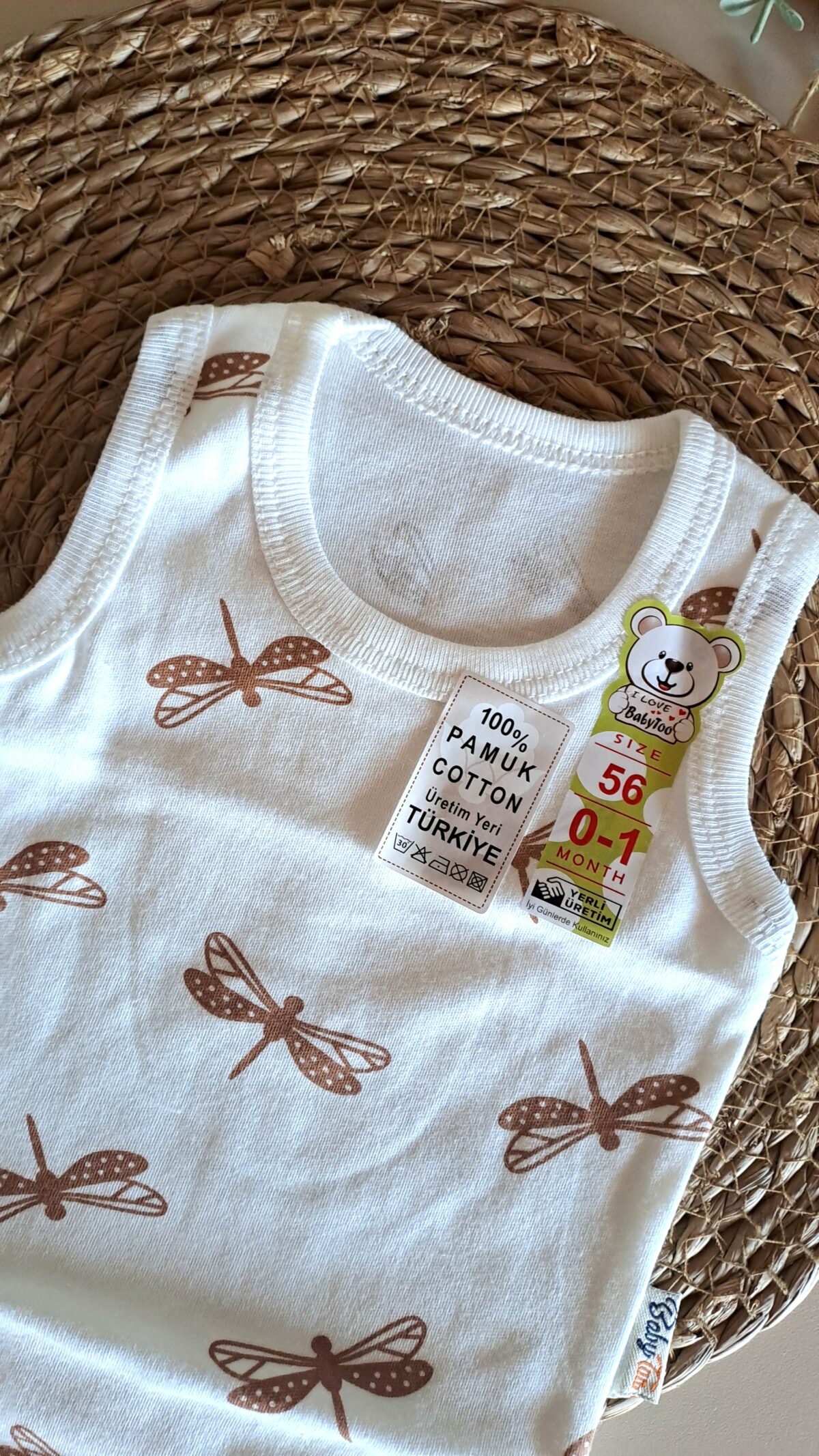 Yusufçuk Desenli %100 Pamuk Badi - Görsel 5