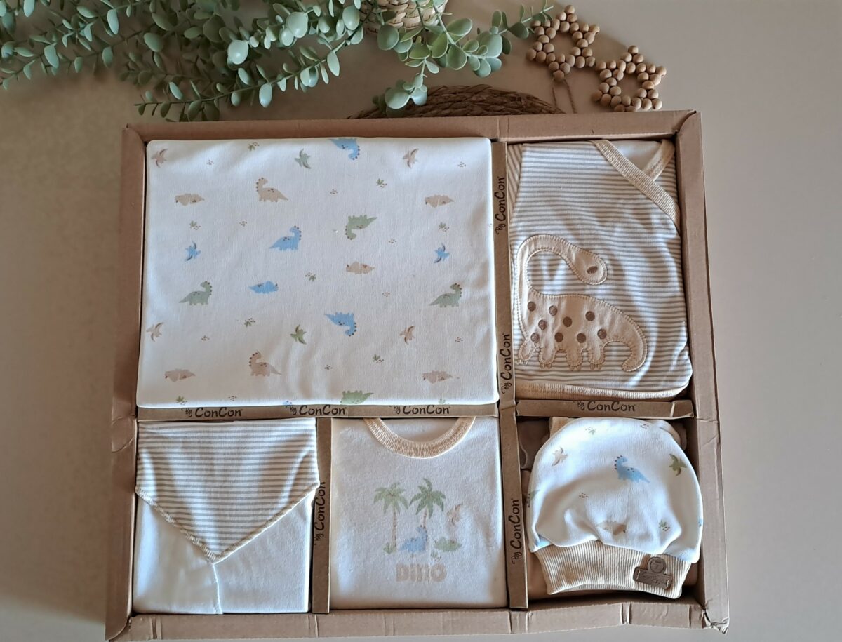 10lu Organik Lüx Set Dinazorlu Hastane Çıkış Seti - Görsel 1