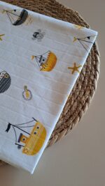 Gemi Desenli Müslin Battaniye 2 katlı - Görsel 2