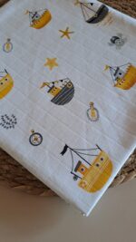 Gemi Desenli Müslin Battaniye 2 katlı - Görsel 3