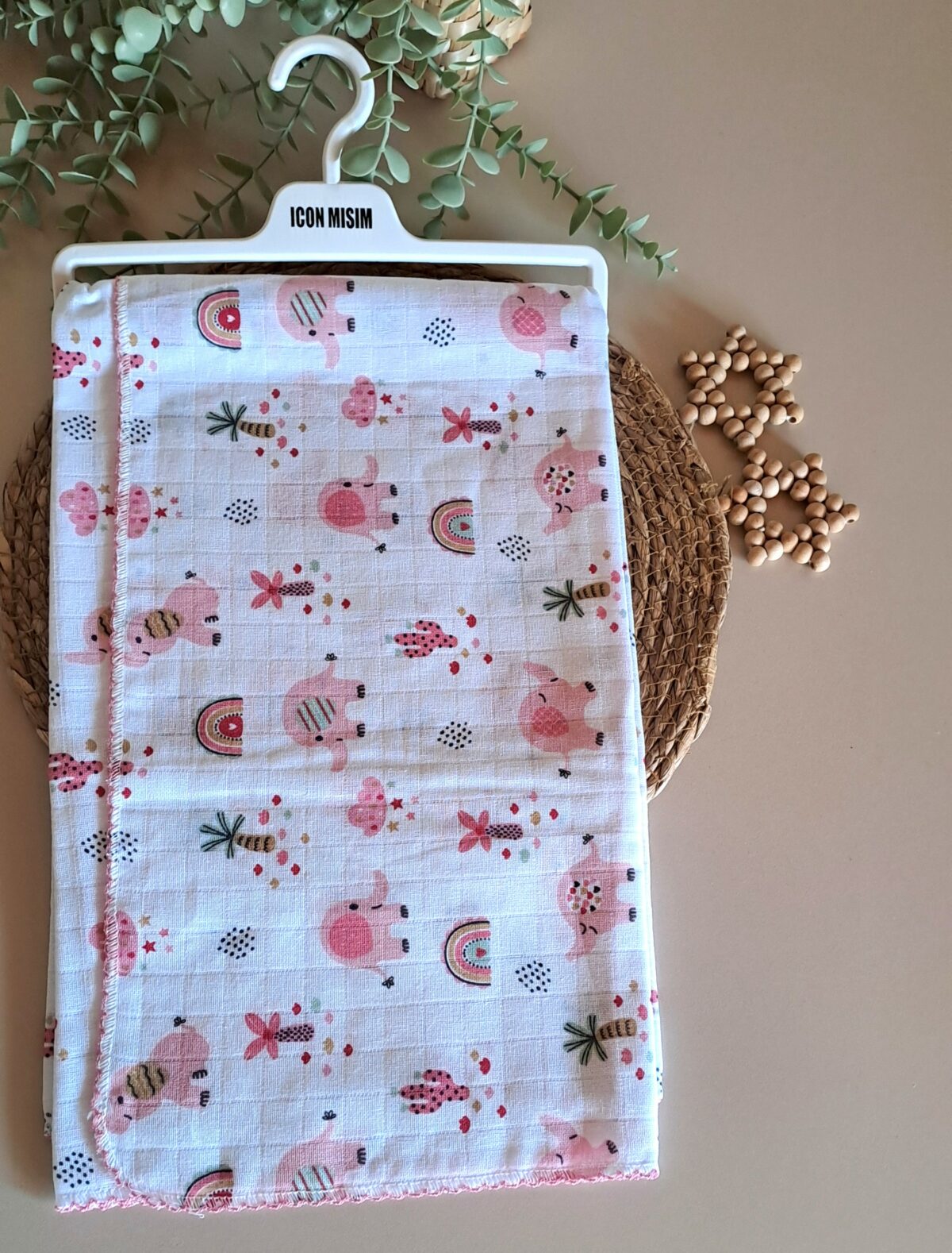 Fil Oyalı Müslin Battaniye  2katlı - Görsel 2