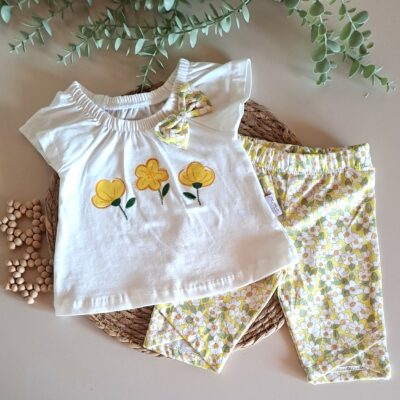 Sarı Çiçekli 2li Takım