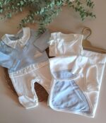 Puantiyeli Mavi 7Li Battaniyeli Hastane Çıkış Seti