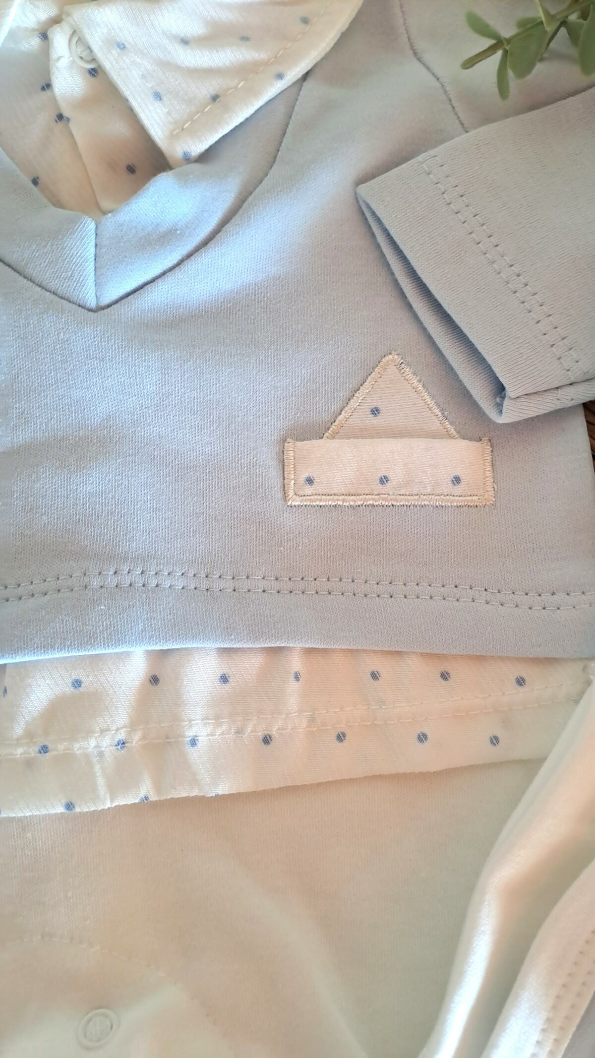 Puantiyeli Mavi 7Li Battaniyeli Hastane Çıkış Seti - Görsel 5