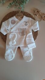 Müslin Örme Cepli Battaniyeli 7Li Set - Görsel 2