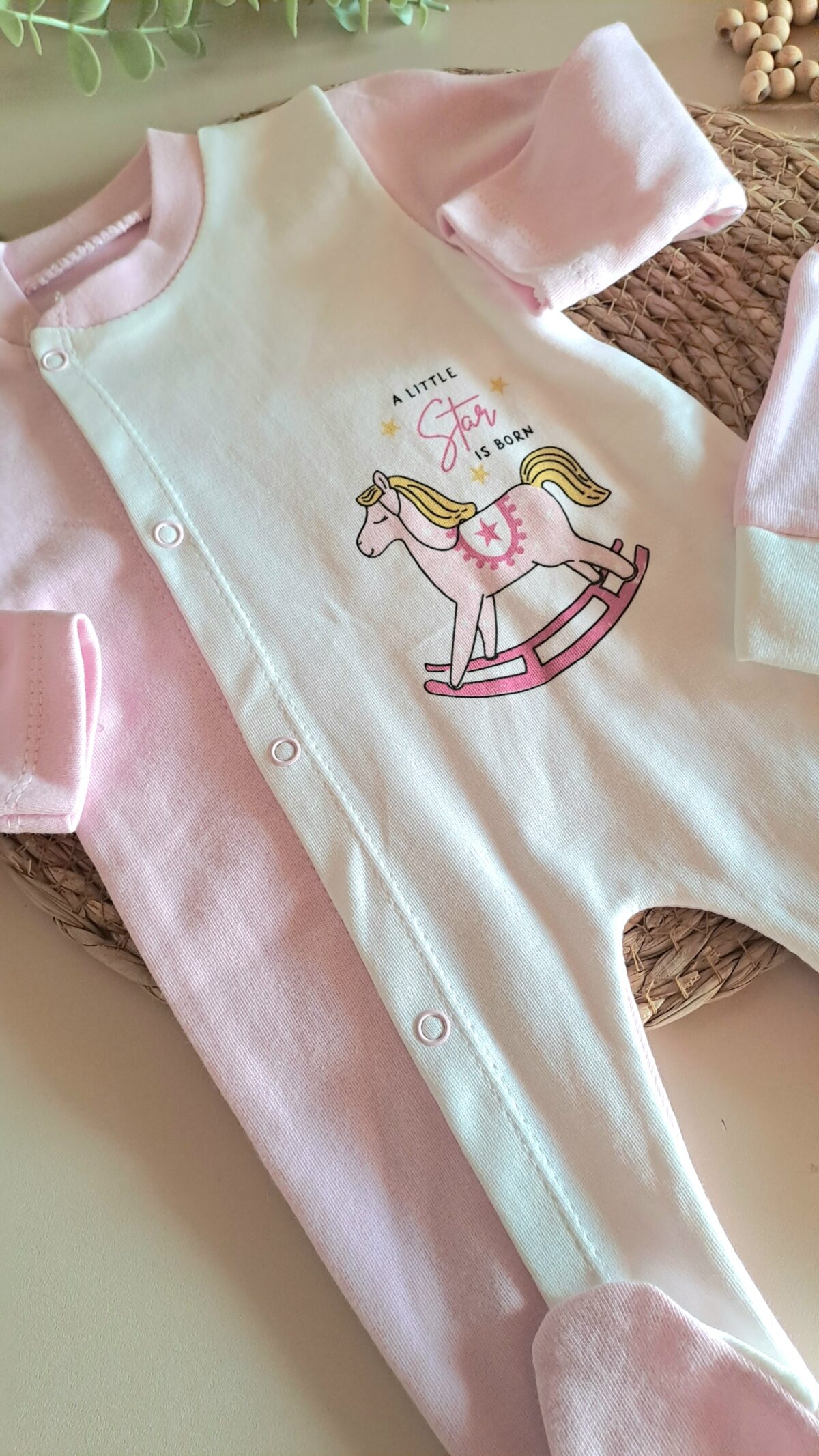 Oyuncak At Baskılı Bereli Penye Tulum - Görsel 4